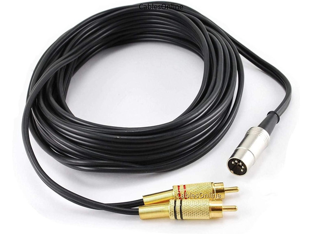 CablesOnline, 25ft 5-Pin Din Male to 2-RCA Male Professional Grade Audio Cable for Bang & Olufsen, Naim, Quad...Stereo Systems, BO-225K