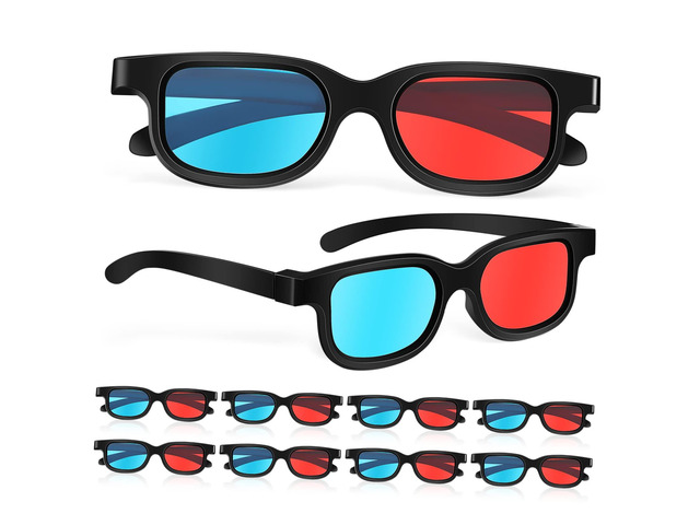 10 Pack 3D Glasses with Red Lenses Theater Glasses for 3D Movies Tv Gaming Home Theater Boys and Girls Friendly