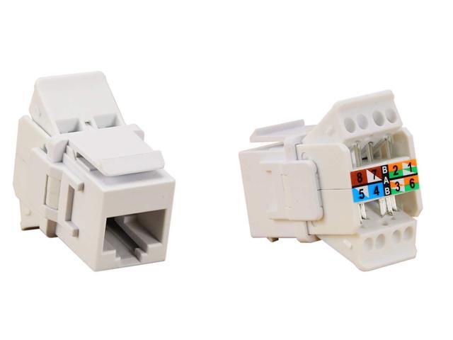 STAR6000C6T Mediamax Tool-Less Cat6 Jack with 8 Positions, 8 Conductor Modules, Tool-Less Idc'S with 8 Color-Coded Bezels, White