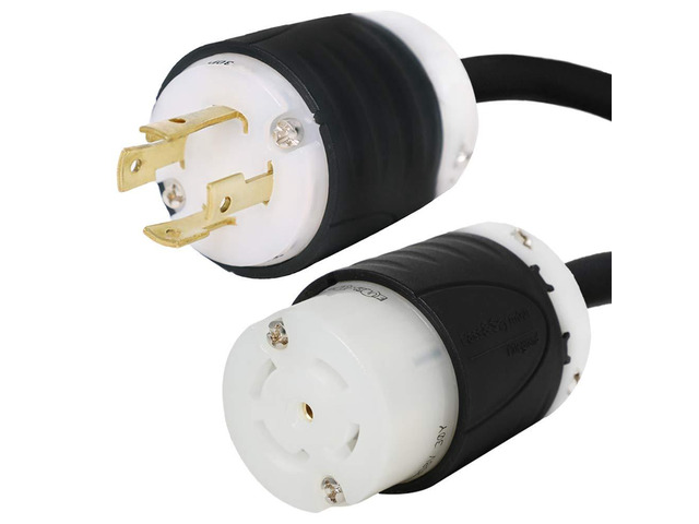 NEMA L15-30P to L21-30R Power Cords - 1 Foot, 30A/208V, 10/4 SJOOW - # IBX-7792-01 (1 ft)