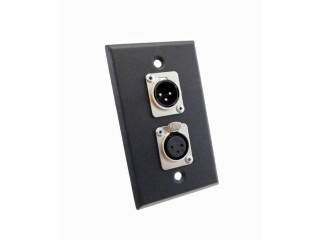 ProCraft Black Stainless Steel Wall Plate Loaded W/ 1 Female and 1 Male XLR Black stainless steel 1-gang wall plate with one female and one male...