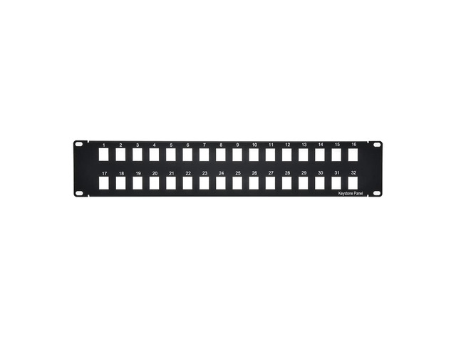 Blank Panel for Keystone Jack, 2U, 32 Port, 5 Pack