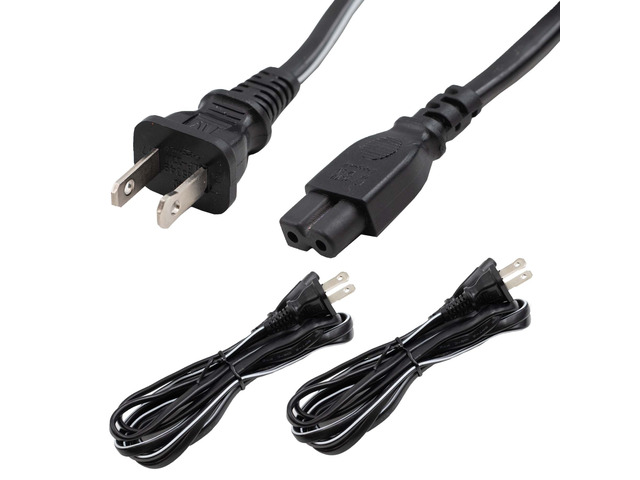 6ft (2Pk) 2 Prong C7 Polarized Vizio TV Power Cord Replacement 6, PS2 Power Cord/Polarized AC Power Cord, Compatible with Vizio TV and Playstation1...