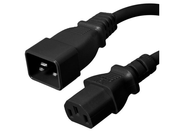 C20 to C13 Power Cord, 15A, 250V, 14/3 SJT, 25 Foot
