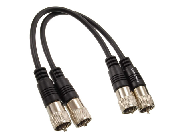 CablesOnline, 2-Pack 1ft RG8x Coax UHF (PL259) Male to UHF (PL259) Male 50-ohm Antenna Cables, R-U001-2