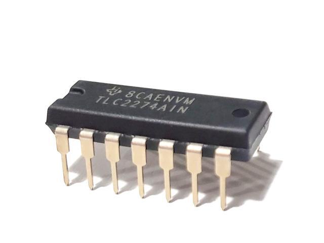TLC2274AIN TLC2274A TLC2274 Advanced LinCMOS Rail-to-Rail Quad Precision Operational Amplifier Op Amp Breadboard-Friendly IC DIP-14 (Pack of 2)