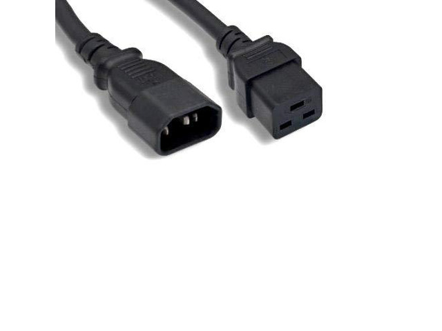 10 Feet AC Power Cord 3 Prong Extension Cable IEC320 C14 to C19 14 AWG 15A 250V SJT Heavy Duty Black for Servers/Routers/Network Switches/Blade...