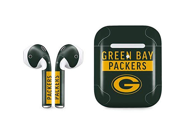 Decal Audio Skin Compatible with Apple AirPods 2 - Officially Licensed NFL Green Bay Packers Green Performance Series Design