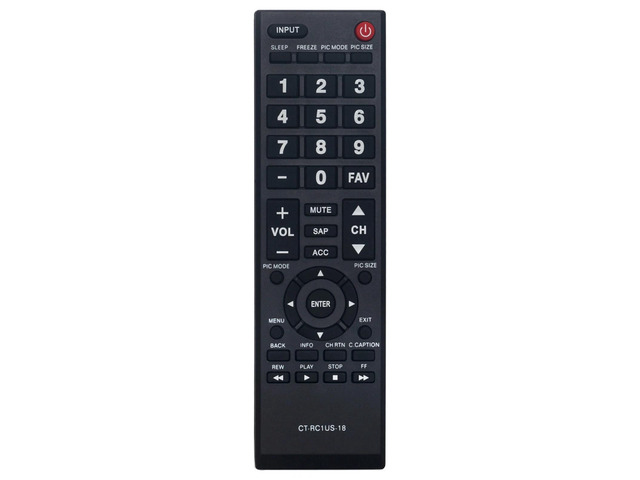 CT-RC1US-18 TV Remote Control for Toshiba TV in Living Rooms or Rooms Replacement Remote Compatible Models 32L220U19 32L310U20 32L310U18...