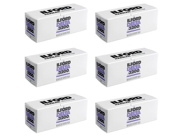 6 X DELTA 3200 Professional, Black and White Print Film, 120 (6 cm), ISO 3200 (1921535)