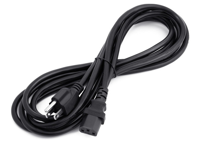 Universal Power Cord Extension, 3 Prong for Computer, Desktop Monitor, TV, Apple, Printer, Scanner, Projector, 18AWG, UL Approved, 12 Feet Black