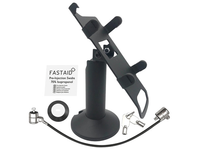 DCCStands Ingenico Move/3500/5000 7' Swivel and Tilt Black Stand with Anti-Theft POS Device Terminal to Stand Security Tether Lock