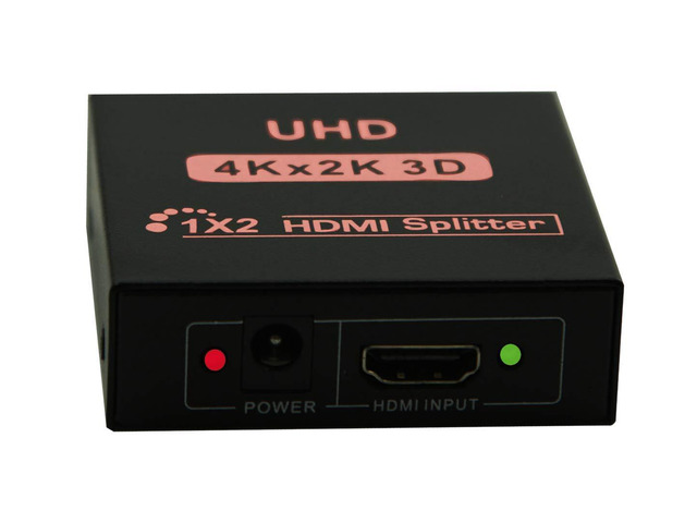 HDMI Audio Video Splitter 1 in 2 out, 4K Ultra HD Resolution, Powered HDMI Splitter for Dual Duplicate Monitors Ver 1.4 Certified for Full HD 1080P...