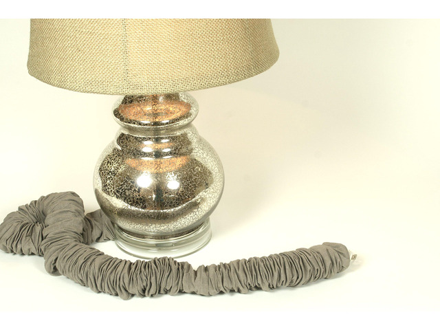 Moss Linen Lamp Cord Cover 9 Ft Long Dark Grey Taupe