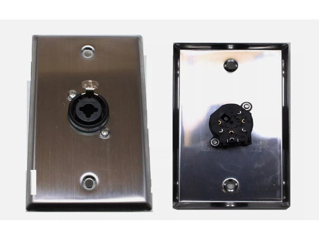 (2) Two Single Wall Plates w/Single Genuine Neutrik NCJ6FI-S Combo 3-Pin F/1/4'