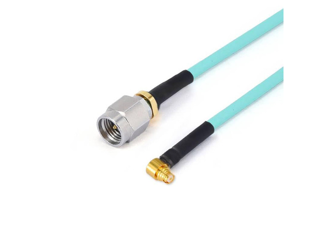 RF Cable Assembly, 2.92mm Male to GPO SMP Female Right Angle RF Cable Assembly, RG-405SS Flexible Coax, DC-40GHz (200 mm)