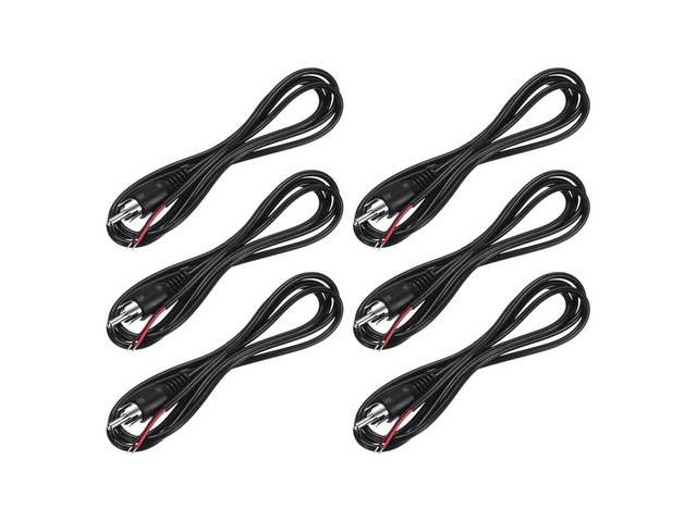 6-Pack RCA to Speaker Wire Adapter, 3.28 Feet/1 m RCA Male Plug Jack to Bare Wire Connector Adapter for AV Receiver/Amplifier/TV [Black] Repairing...