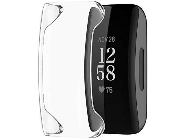 [2-Pack] SuperGuardZ for Fitbit Inspire 2 (2020) Case, Clear Slim Shockproof Protective Cover Armor