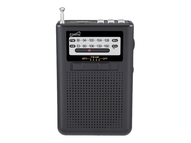 SC-1108BT GoRadio+ AM/FM Radio with Wireless Streaming, Compact Travel Design, USB & Micro SD MP3 Player (MP1/MP2/MP3), DC 5V Input, 2 Rechargeable...