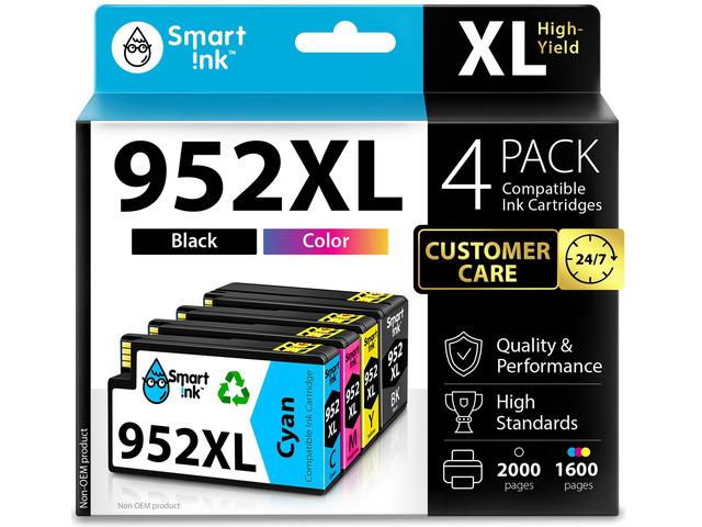 Compatible Ink Cartridges Replacement for HP 952XL 952 XL 4 Combo Pack (Black, Cyan/Magenta/Yellow) to use with HP OfficeJet Pro 8710 7740 8720...