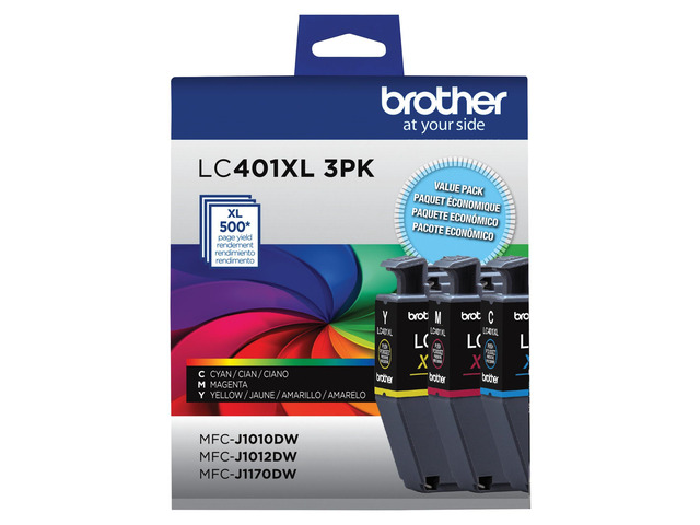 Genuine LC401XL 3PK High Yield 3-Pack Color -Ink -Cartridges Includes 1 Cartridge Each of Cyan, Magenta and Yellow -Ink