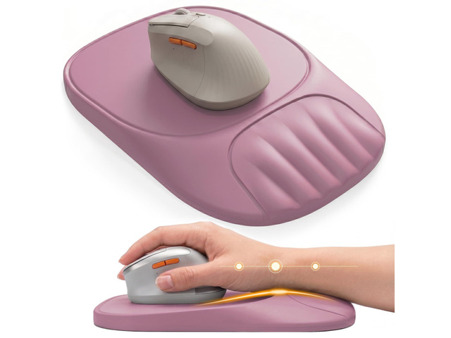 Ergonomic Mouse Pad with Wrist Rest, Sloped Memory Foam Mousepad with Wrist Support, Cooling Channels, Non-Slip Base, Smooth Lycra Surface for...