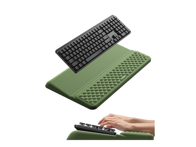Wrist Rest with Keyboard Stand Ergonomic Computer Wrist Support Pad Keyboard Riser Tilt Holder Lifter Tray with Wrist Pad, Soft Memory Foam Desk...