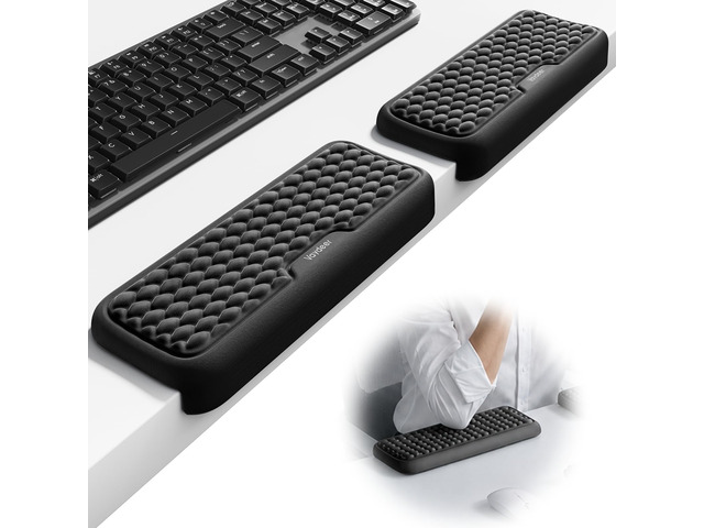 2Pcs Elbow Rest Pad, L-Shaped Wrist Rest, Desk Edge Cushion Ergonomic Memory Foam Arm Rest Support Keyboard Mouse Elbow Pad for Palm Hand Office...