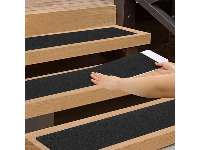 Outdoor Stair Treads Non-Slip Step Strips for Wooden Steps 10 Pack 6 x 30 Anti Slip Grip Tape Precut for Outside Stairs, Non Skid Stair Tread Mats...