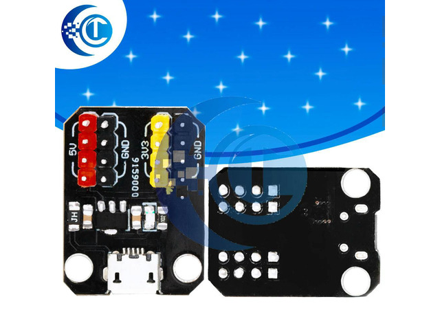 AMS1117 Adjustable Voltage Regulator Module 3.3V/5V Dual Output Power Supply with Micro-B USB Input for