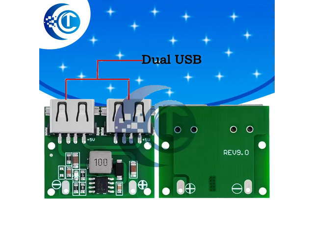 DC-DC Buck Converter Step-Down Module 6V-26V to 5V 3A Dual USB Output Car Charger Voltage Regulator