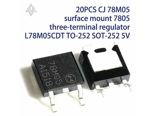 20PCS CJ 78M05 surface mount 7805 three-terminal regulator L78M05CDT TO-252 SOT-252 5V
