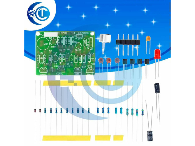 CLT Clap-Activated Sound Sensor Switch Kit - DIY Acoustic Control Set with Integrated PCB Module