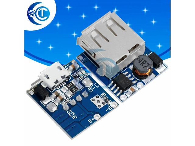 5V Lithium Charger Module: Step-Up & Protection 2-in-1 Board (Micro USB) For Li-Po/Li-ion/, DIY Power Bank
