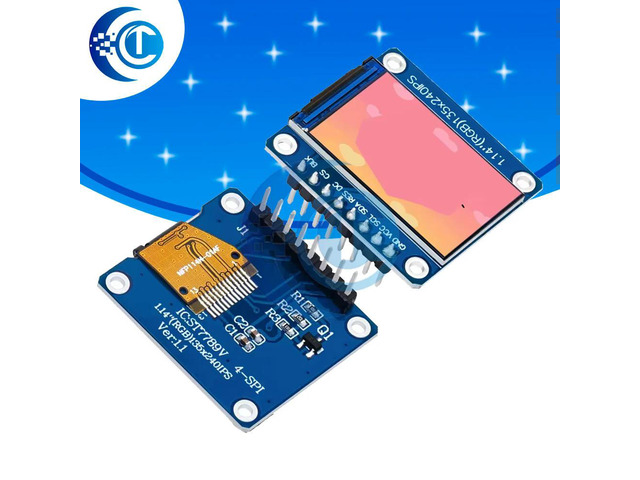 1pcs IPS 1.14 inch 3.3V 8PIN SPI HD Full Color TFT Display Screen ST7789 Drive IC 135*240