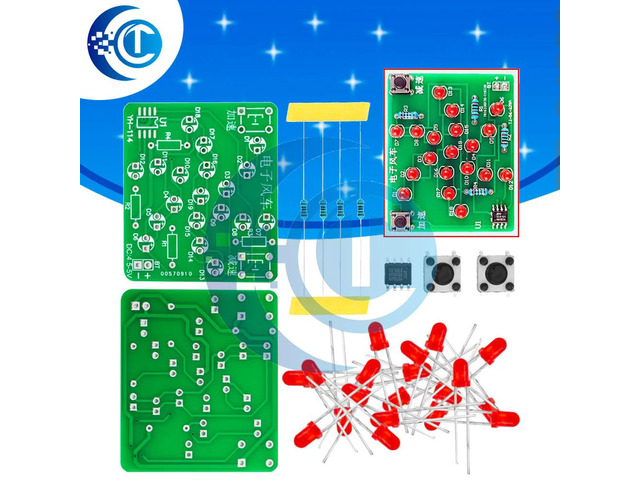 Educational DIY Windmill Soldering Kit (1PC) 5V Speed-Controlle DC Motor & MCU Learning Board