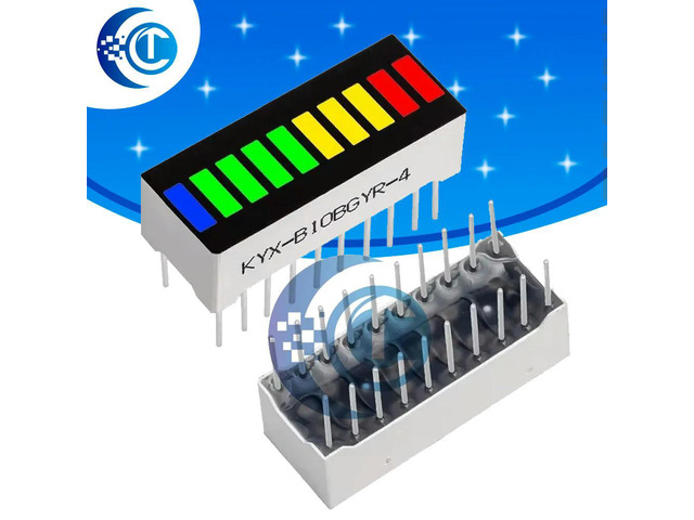 Multi-Color Digital Segment LED Light Bar B10BRYGB 10-Grid Super Bright Flat Tube (2R+3Y+4G+1B)