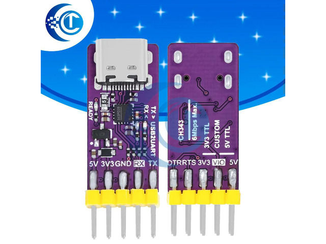 USB To Serial Port Module 6Mbps 5V/3.3V TTL CH343P Debugging Burning And Downloading Type-C Switch Instead CH340