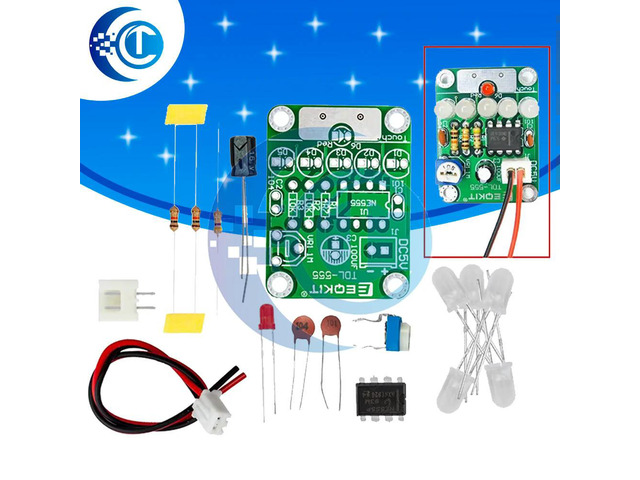 DIY Kit Touch LED Light Kit Touch Delay Lamp Electronic Parts Production Kit DC 5V adjustable 3s to 130s Adjustable