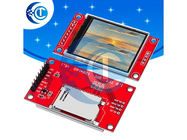 1PCS 1.8' TFT LCD Screen Module: SPI Serial Interface, 128×160 Resolution Compatible with 51 MCU & 4 IO Drivers