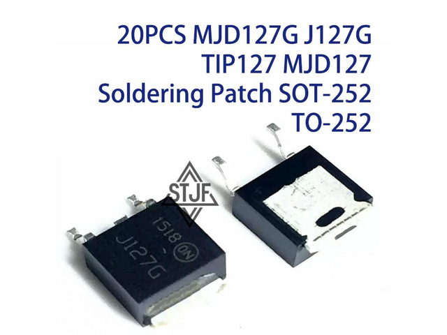 20PCS MJD127G J127G TIP127 MJD127 Soldering Patch SOT-252 TO-252