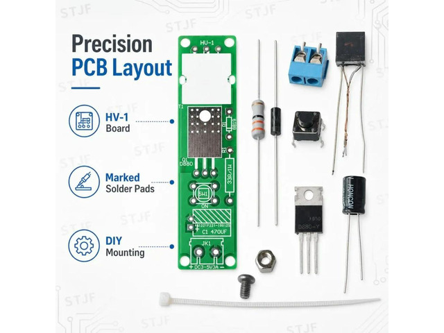 HV-1 High Voltage Igniter DIY DC3-5V DIY Kit High Voltage Generator Arc Igniter Lighter Kit for DIY Electronic Production Suite