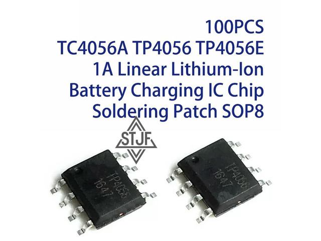 100PCS TC4056A TP4056 TP4056E 1A Linear Lithium-Ion Charging IC Chip Soldering Patch SOP8