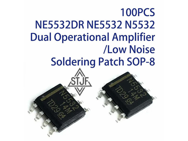 100PCS NE5532DR NE5532 N5532 Dual Operational Amplifier/Low Noise Soldering Patch SOP-8