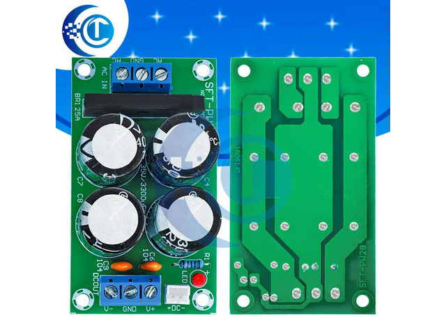 25A High Current PW28 Dual Channel Rectifier Bridge Board, Flat Bridge Power Filter Module for Audio Amplifiers