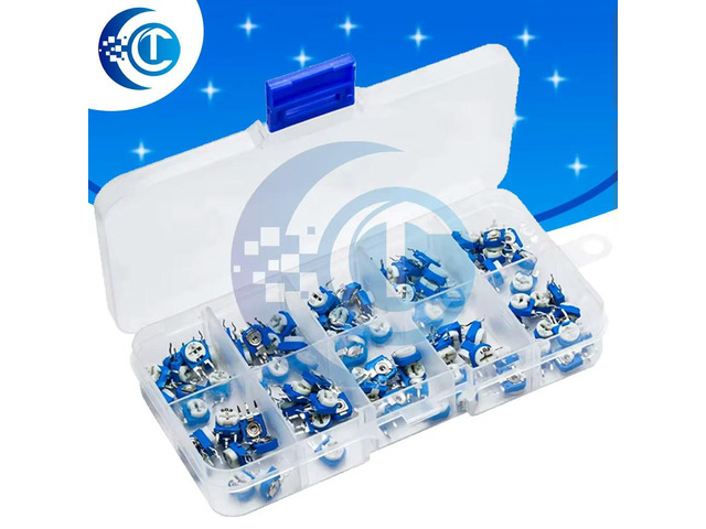 RM063 Vertical Multiturn Trimmer Potentiometer Kit (100PCS) - 10 Values 5001M Adjustable Resistors