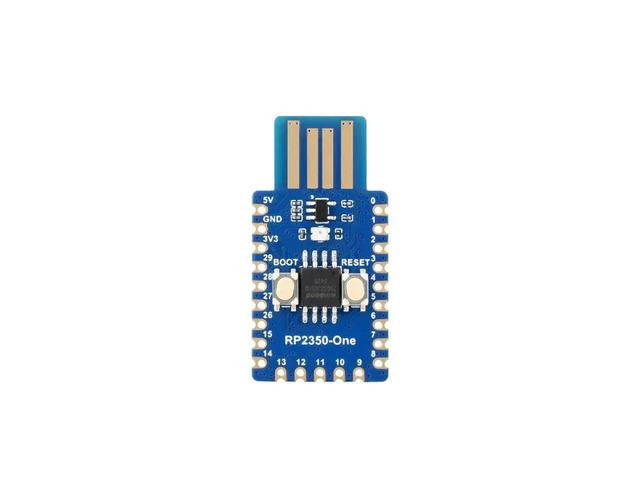 RP2350-One,Onboard PCB Type-A Plug,4MB Flash MCU Board Based On Raspberry Pi RP2350A Dual-core & Dual-architecture