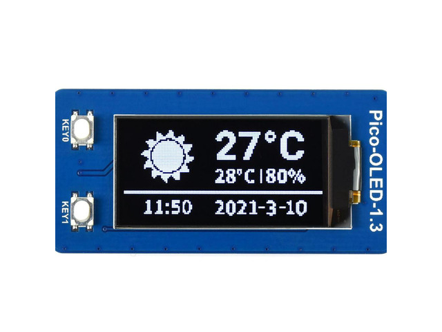 1.3inch OLED Display Module for Raspberry Pi Pico 64*128 SPI/I2C