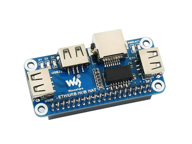 Ethernet USB HUB HAT 1 RJ45 Ethernet Port 3 USB Ports for Raspberry Pi Zero W WH