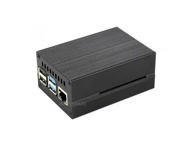 Stripe Aluminum Cooling Case for Raspberry Pi 4, Built-In Active Radiator with Fins